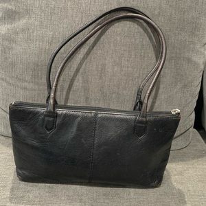 Hobo International Vintage Slim Black Leather Shoulder Bag